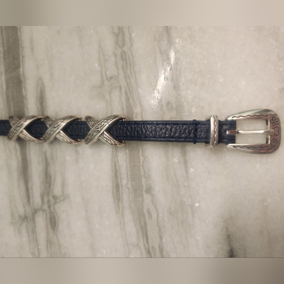 Brighton 3/8 Kriss Kross Bandit Bracelet, Blue With Silver Accents - Picture 2 of 5